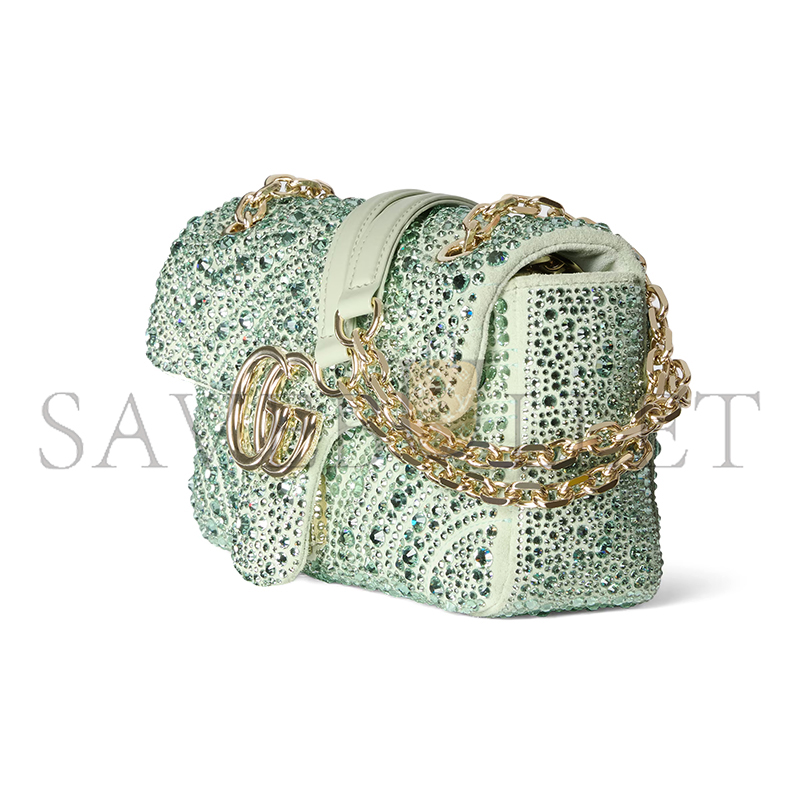 GUCCI GG MARMONT CRYSTALS SMALL SHOULDER BAG 837280 (22*12.5*6cm)